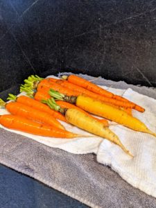 Here are just some of the brightly colored carrots that were picked.