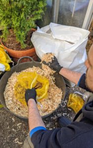 Ryan places each tuber clump in a bag and surrounds it with wood shavings. Some gardeners prefer storage mediums such as vermiculite, coarse sand, sawdust or sphagnum peat moss.
