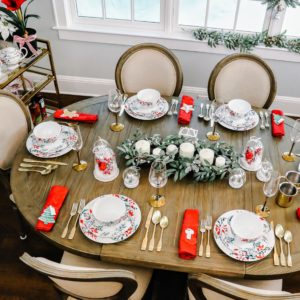 Set the table for entertaining with my Royal Blush Collection featuring dinnerware, serving pieces, and glassware with seasonal motifs and metallic accents.