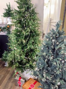 I have lots of different artificial Christmas trees, including pine, spruce, flocked or un-flocked, with pre-strung brilliant incandescent lights.