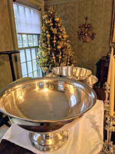 Silver punch bowls were taken out and washed for my eggnog. I make batches and batches of my special eggnog every year – everyone loves it, so I always make sure there’s enough to go around.