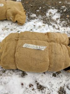 Because the burlap covers are custom fitted for each hedge and shrub, every burlap cover is labeled, so it can be reused in the same exact location the following season.