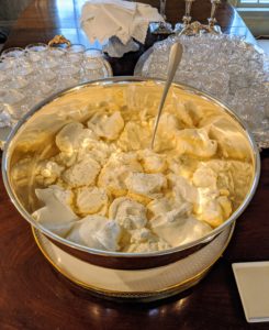 I published this recipe for my special eggnog in my first book, "Entertaining" in 1982. It's made with plenty of bourbon, cognac, dark rum, heavy cream - and this year, 96 eggs for 200 people.