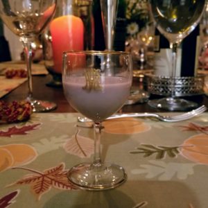 Seasonal cocktails were served in crystal monogrammed glasses that belonged to Gina's great grandfather dating back to the late 1890s. Gina is the fourth generation to celebrate with this set of crystal, making this a tradition that's near and dear to her heart.
