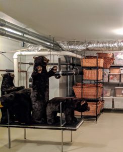 Remember these bears? I display them around the holidays, where my grandchildren can enjoy them. They are stored high off the floor during the off-season to keep them protected. Always keep everything elevated in a basement - just in case of water seepage.