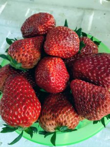 It's strawberry season in China, so we saw lots of juicy red fruits.