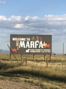 After the three hour drive, we arrived at Marfa. Marfa was established in the 1800s as a water stop for Texas and New Orleans Railroad. (Photo by @seenbysharkey)