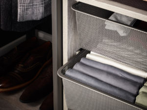 One of my favorite features - our sturdy metal mesh drawers provide visibility and breathability, while also providing space for smaller items like belts or socks.