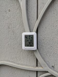 A thermometer is located on one wall - in a visible spot where temperatures can be checked several times a day.