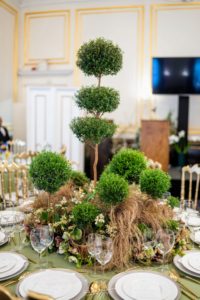 I was delighted to be one of the tablescape designers. In collaboration with Dennis Schrader, we created a gorgeous table with topiaries and grasses and touches of hellebore. (Photo by @fredmarcusstudio)
