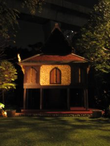 This structure was built specifically to hold sacred scrolls.  It is a reconstructed edifice on the grounds of the house.