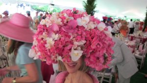 This young woman made her own hat.  She told me that I did not blog her hat last year, so I vowed not to make the same mistake.  Her hat was covered with hundreds of artificial flowers.