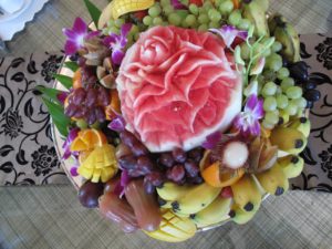 Malaysia is famous for its selection of fruit!  This lovely arrangemnt welcomed us in our complimentary suite at the Ritz Carlton.