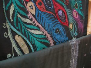 A closeup detail of one kind of songket weaving