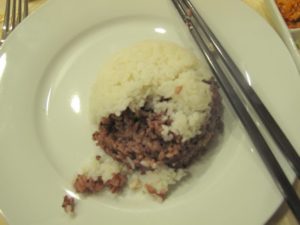 Nicely seasoned red and white rice