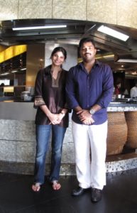 Owner Visvanaath Ayyakkannu and his wife Veshali.