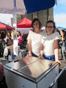 The Blue Marble ice cream vendors - Alexis and Jennie. Blue Marble, which has two store fronts in Brooklyn, makes organic ice cream from locally sourced ingredients.
