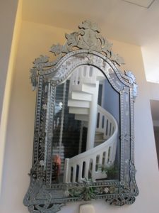 I loved this mirror - the spiral stair case is part of the Baba House extension.