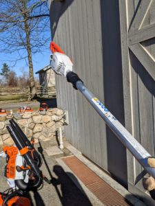 And, with an adjustable shaft, the telescoping pole pruners can cut branches up to 16 feet above the ground.