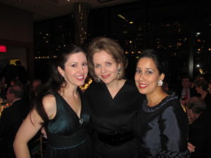 Soprano and Sing for Hope Honoree and Board Member Renée Fleming with Sing for Hope's co-founders Camille Zamora and Monica Yunus