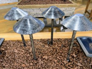 Each stake is about six-inches tall. The lights can run for eight full hours before turning off. The solar panel is made from superior monocrystalline and fully charges the lights in five-hours of direct sunlight.