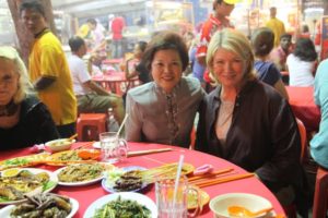 Here I am at the hawker's dinner with Dr. Ng Yen Yen, minister of tourism.