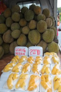 A whole truck load of the very stinky durian fruit.  None of us wished to sample it.
