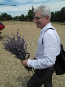 Michel with a handful of real French lavender