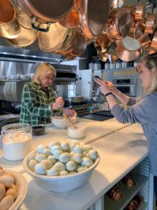 This kitchen is in my Winter House here at my farm. It's a big and roomy space for cooking, baking, having meetings and shooting these fun and informative videos. Liz Malone is with me videotaping the process.