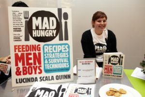 Lucinda Scala Quinn's booth for her latest book, 'Mad Hungry' - great for households full of men and boys!