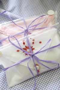 Lavender sachets inside of handkerchiefs