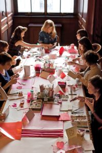 This story is about a group of talented crafters who gathered together to create amazing handmade valentines.