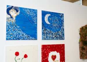 Calia Van Dyke's "Only a Silver Moon", "Modern Poppies", and "Valentine’s Day."