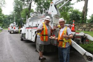 I also offered muffins and sticky buns to the utility workers.
