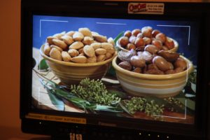 Those bowls of nuts looked really good on the monitor.
