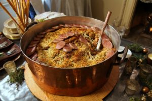 And here's the finished cassoulet with its crisp breadcrumb topping.  It was really exceptionally delicious!  http://www.marthastewart.com/recipe/christmas-cassoulet