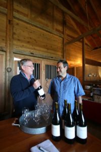 Discussing the current merlot harvest with award-winning winemaker Gilles Martin.