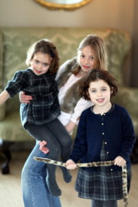 Darcy's daughters Ella Bea (held by Yasmin) and Daisy