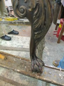 You can see some of that gilding on this leg.  This foot is called a ball and claw.
