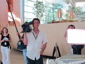 Our TV crew met us in the lobby.  The first day of the shoot was also director of photography - Gary Nardilla's birthday!