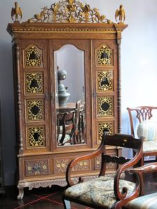 The house is full of gorgeous, ornate furniture from the Peranakan era.  I loved this armoire in the main bedroom.