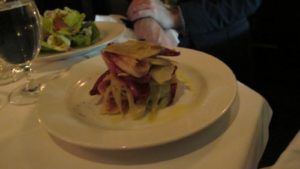 Another really yummy antipasti of red endive, fennel & Parmigiano Reggiano with anchovy date dressing