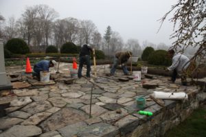The crew from Luppino Landscaping & Masonry lifted and leveled many stones on my terrace.