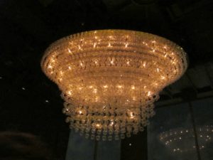 At New Asia, there is a majestic chandelier.