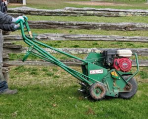 The main reason for aerating is to alleviate soil compaction. Compacted soils have too many solid particles in a certain volume or space, which prevents proper circulation of air, water and nutrients within the soil.