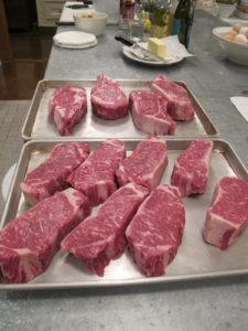 For dinner we had beef, again.  However, these are my good friend, Emeril's, Red Marble Steaks - NY strip and bone-in ribeye.  They're fab!  http://www.redmarblesteaks.com/
