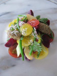 Pierre's amazing masterpiece of Cantitoe Garden Vegetable Salad - It was perfect!