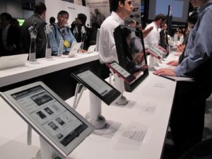 At the Sony display, it was fun to test all of their excellent e-readers.