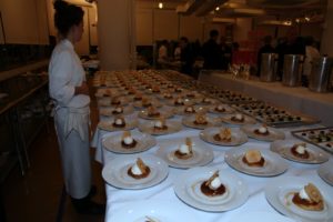 Union Square Events pastry chef plating dessert