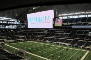 There I am on the world's largest HDTV video board.  It features four individual boards – two facing the sidelines and two facing the end zones.